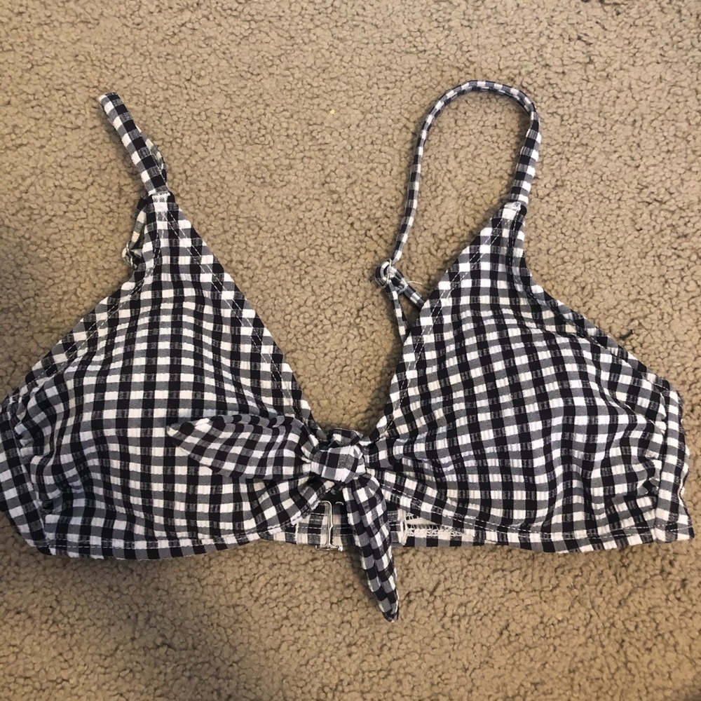 Gingham tie swimsuit top!